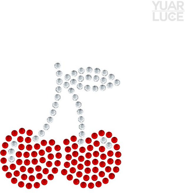 유아루체 스위트 체리 Cherry - 핫픽스모티브 리폼 단체복 큐빅 앵두 과일패턴 의류전사지, 1개