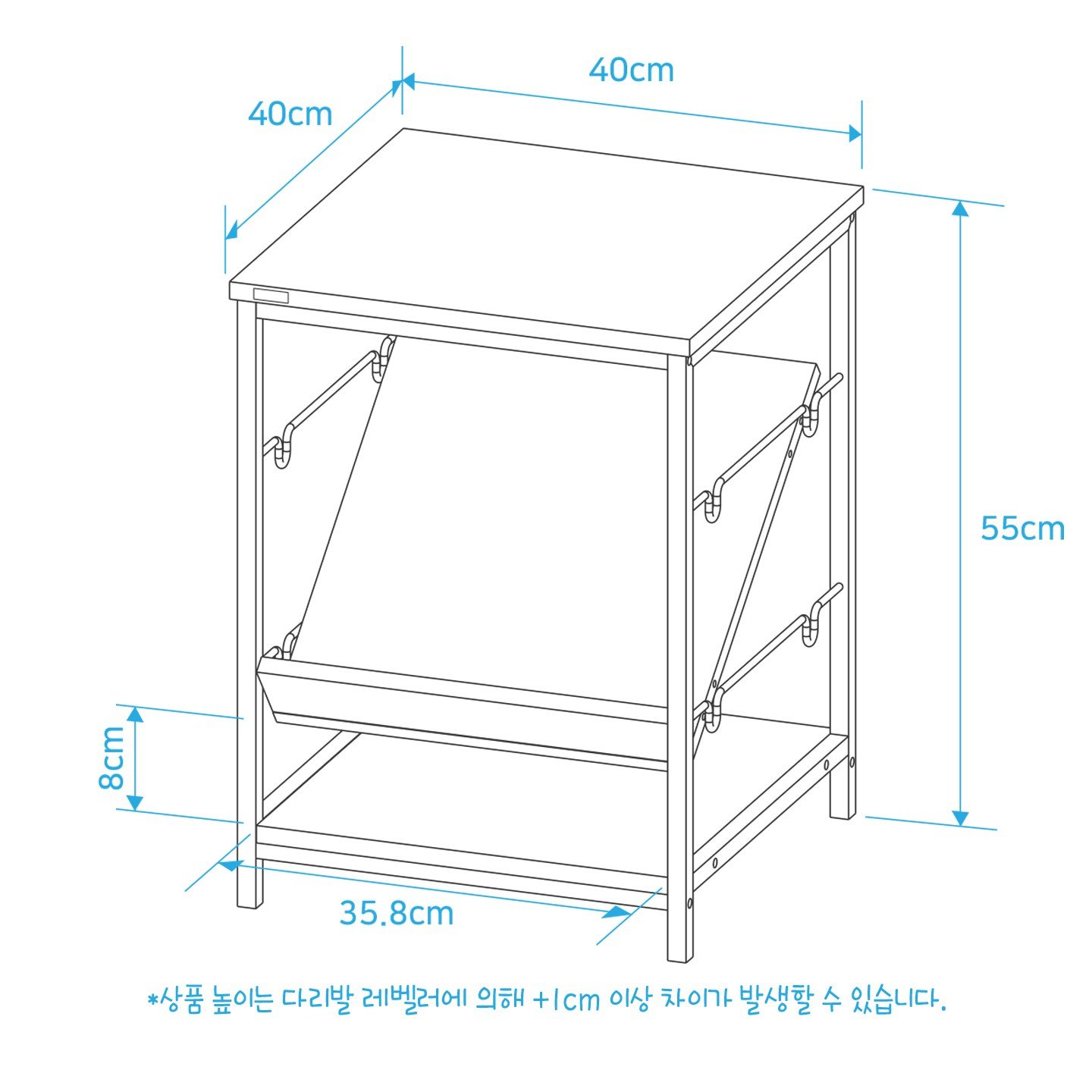 포블리스 매거진랙 조절식 협탁, 1개, 블랙x월넛쿠폰할인 상세 이미지 1