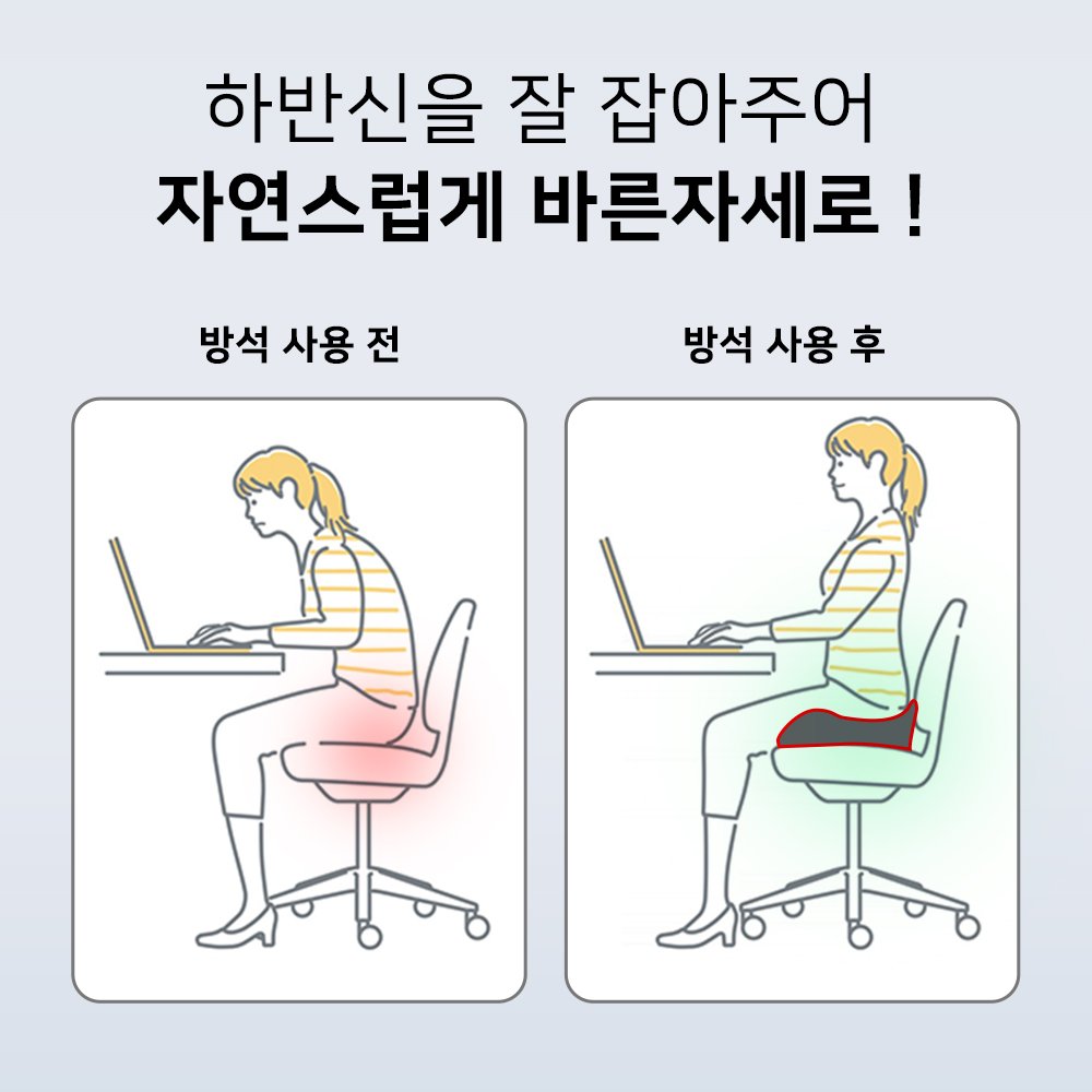 엔빙 3D 메모리폼 애플방석 도넛 방석, 1개, 그레이 NV-111B 입체방석할인 상세 이미지 2
