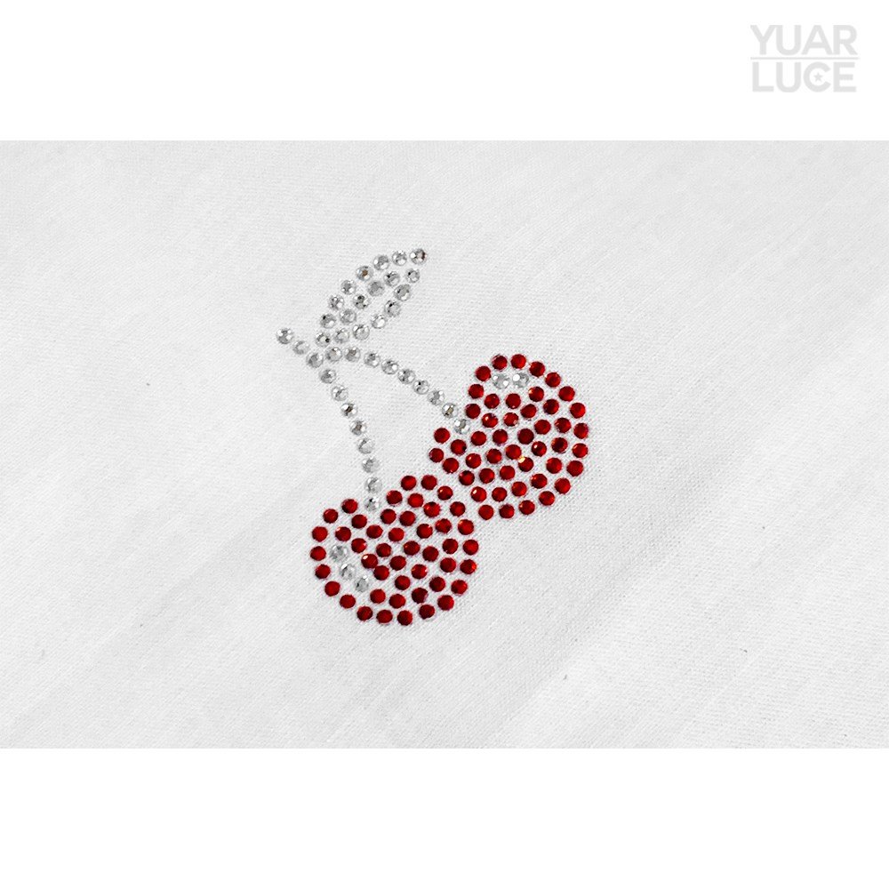 유아루체 스위트 체리 Cherry - 핫픽스모티브 리폼 단체복 큐빅 앵두 과일패턴 의류전사지, 1개 상세 이미지 1