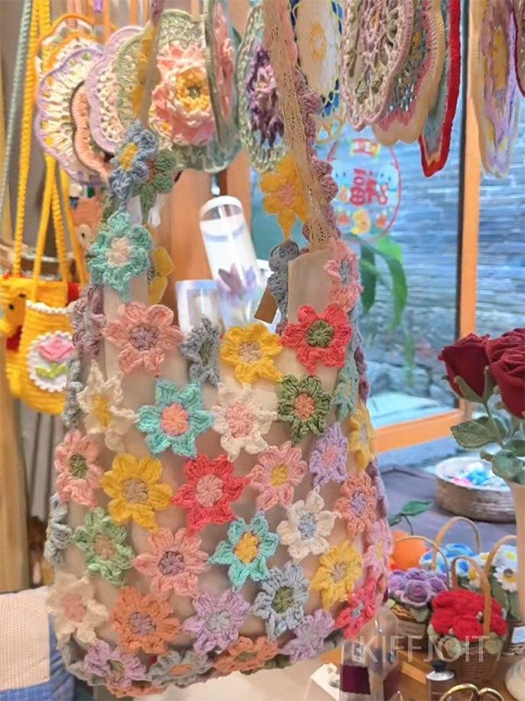 제니오숲 꽃가방 코바늘 뜨개질DIY, C. 안감 포함 소재 패키지 상세 이미지 1