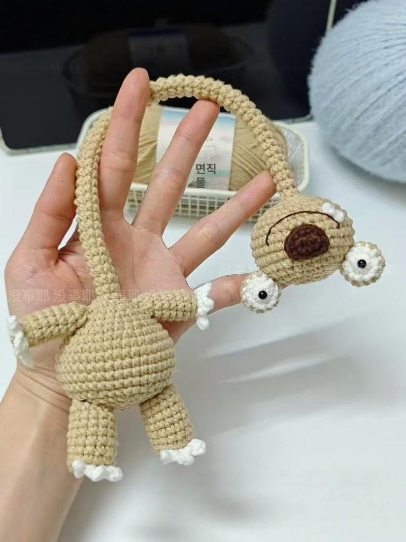2개세트 DIY 뜨개 재료 목긴 인형 추천 가방 키링 패키지 긴 목걸이 키홀더 선물, 1개, 그레이 2개, 1cm 상세 이미지 1