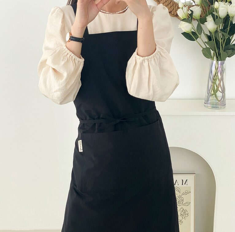 한스데이 방수 일자형 앞치마, 블랙, 1개 상세 이미지 2