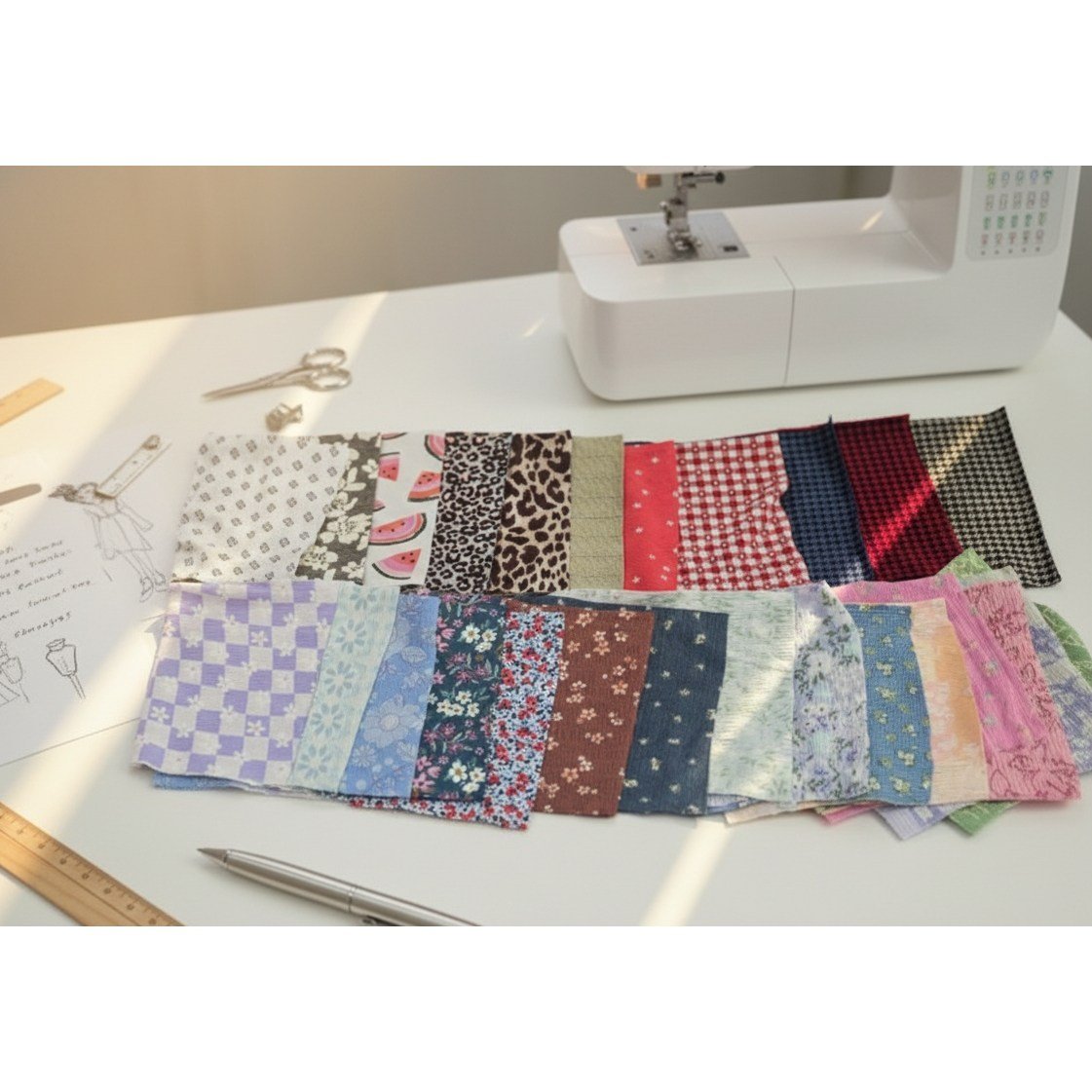 원단 조각세트 자투리 패브릭 20x20cm 연습용 소품용 DIY 랜덤 원단 30장, 30개, 랜덤 발송 상세 이미지 2