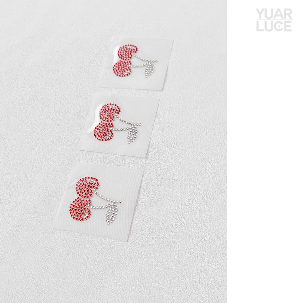 유아루체 스위트 체리 Cherry - 핫픽스모티브 리폼 단체복 큐빅 앵두 과일패턴 의류전사지, 1개 상세 이미지 1