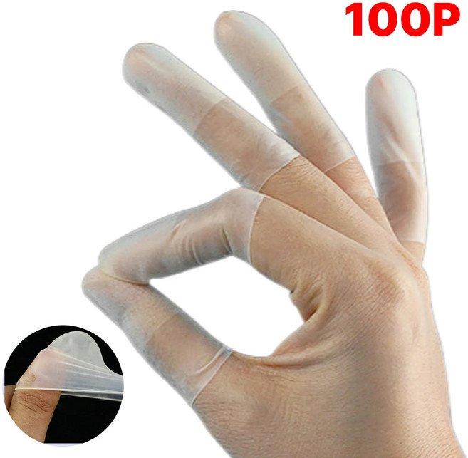 별오점 라텍스 손가락 장갑 골무 밴드 핑거돔 100p, 100개, 화이트