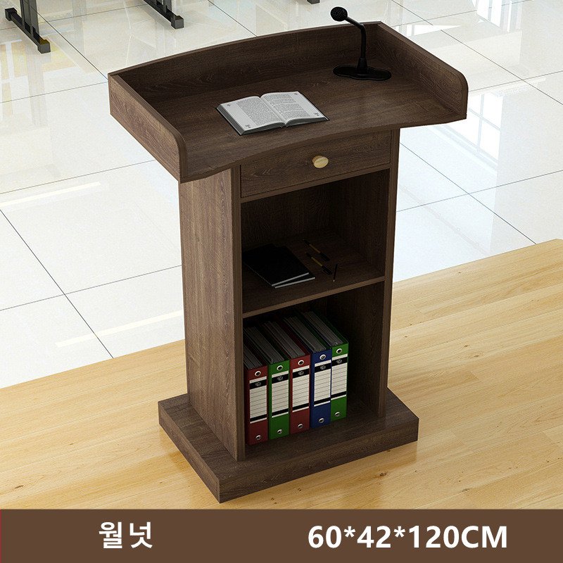 GAPINO 강연대 사회대 강의대 교탁 교회 교단 연설대 학원 교실 강당 단상 발표대 웨딩홀 예식장 연단, 월넛할인 상세 이미지 1