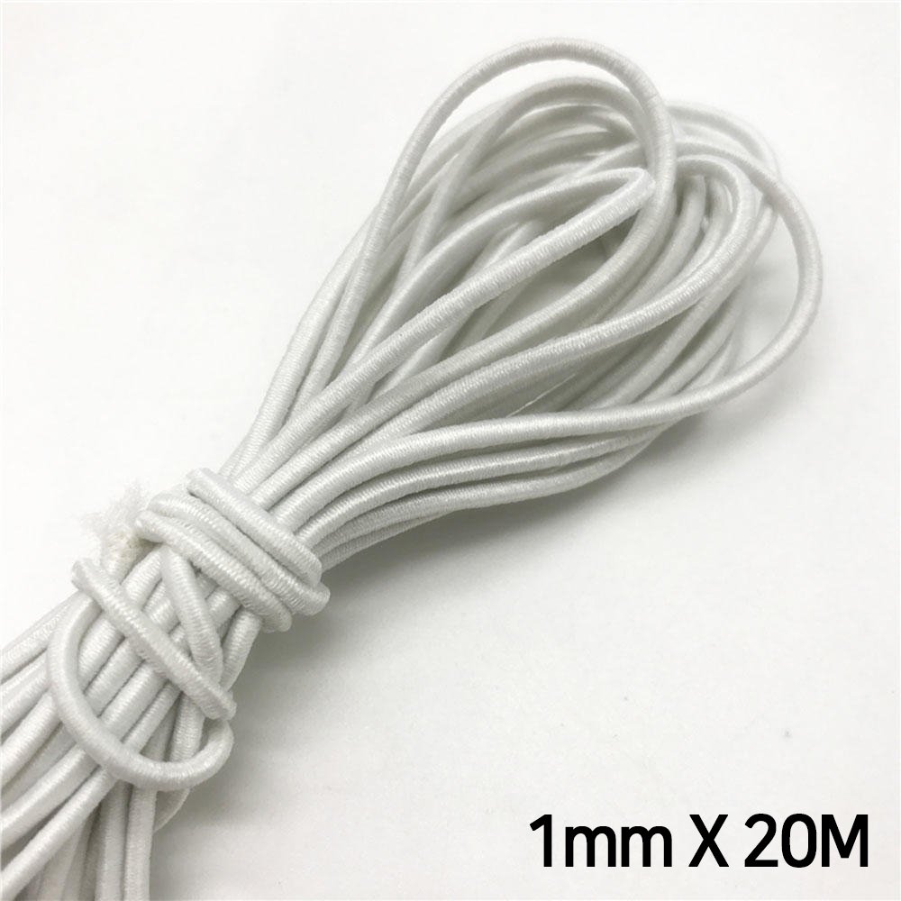 면고무줄 1mm X 20M 흰색 검정 모음 천고무줄 다용도 고무밴드, 1개할인· 16:08: 상세 이미지 1