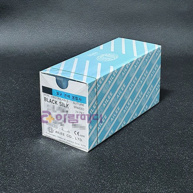 (아이리)블랙실크봉합사(BLACK SILK)SK325 (3/0) 25mm, 1개
