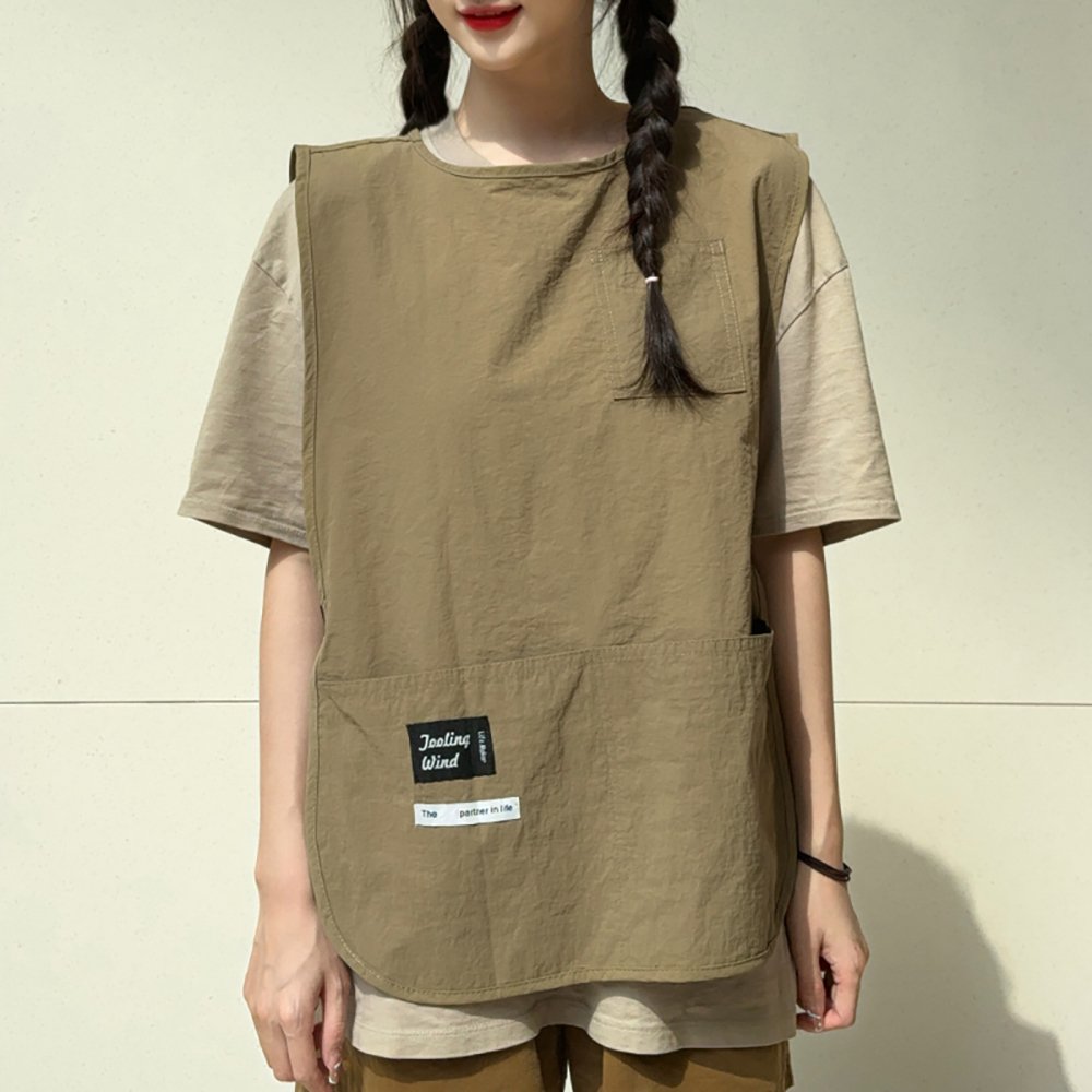 다퍼남 조끼 앞치마 롱 76cm, 블랙, 1개 상세 이미지 2